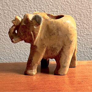 Tan Elephant stone Sculpture cone incense burner